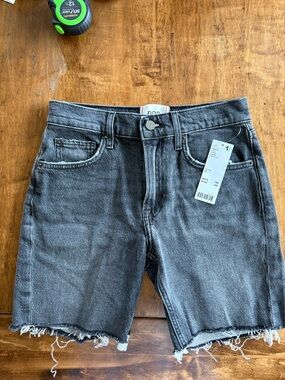 BDG Women’s Black Washed Denim Cutoff Shorts